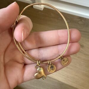 Alex and Ani cupids heart Gold Charm Bracelet